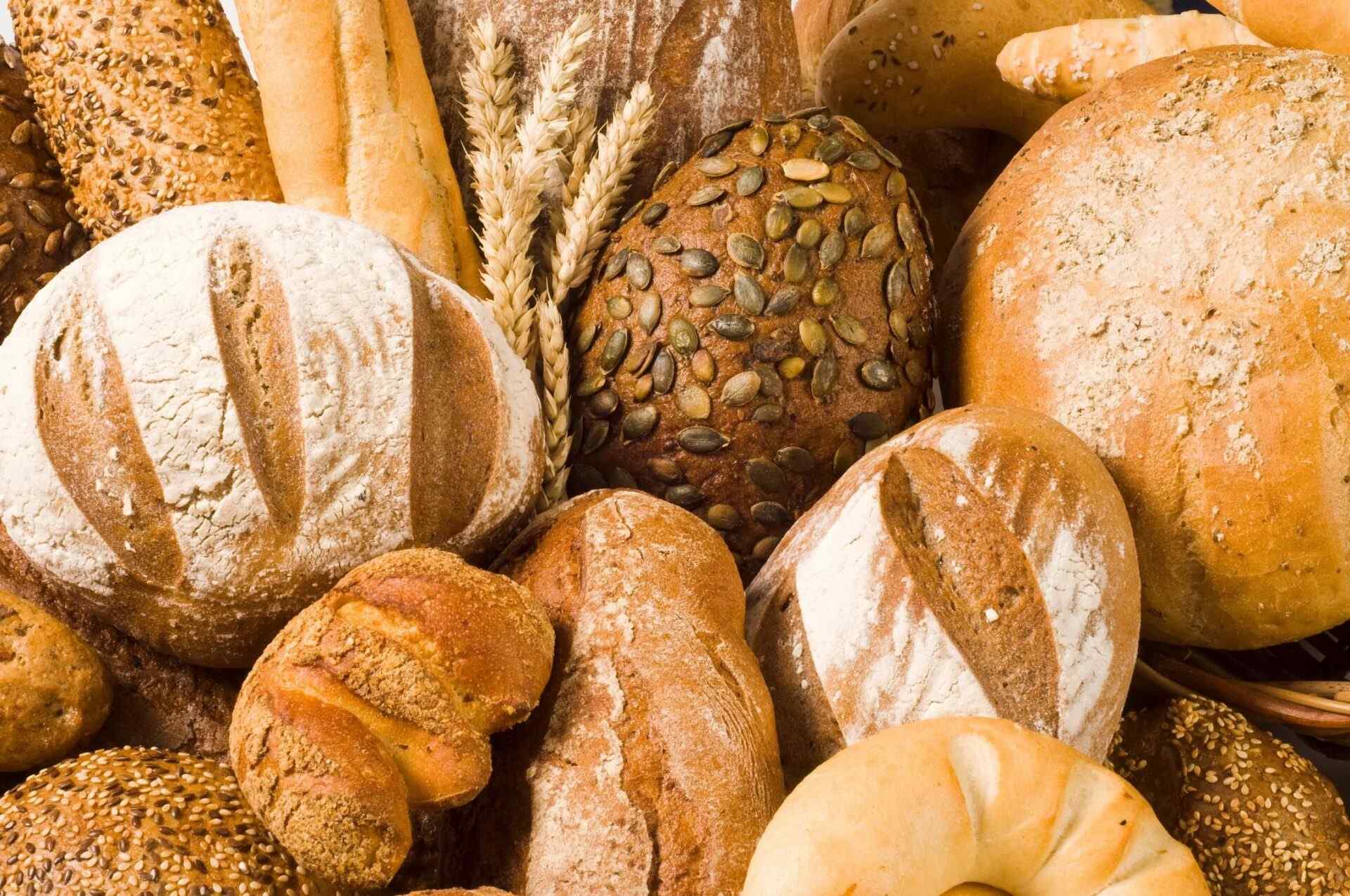 A close up of different types of bread